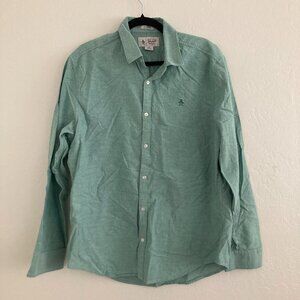 Penguin Classic Fit Button Down Shirt Green Office Career Interview Mens Large